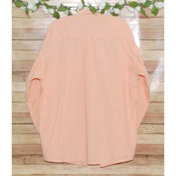 Lee Men's Orange Peach Shirt Size XXL Long Sleeve Button Down Micro Check Pocket - Picture 6 of 9